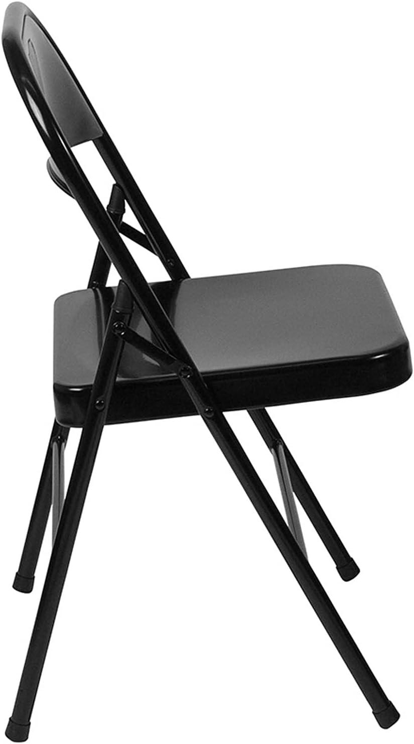 Hercules Series Traditional Black Metal Armless Folding Chair 4-Pack