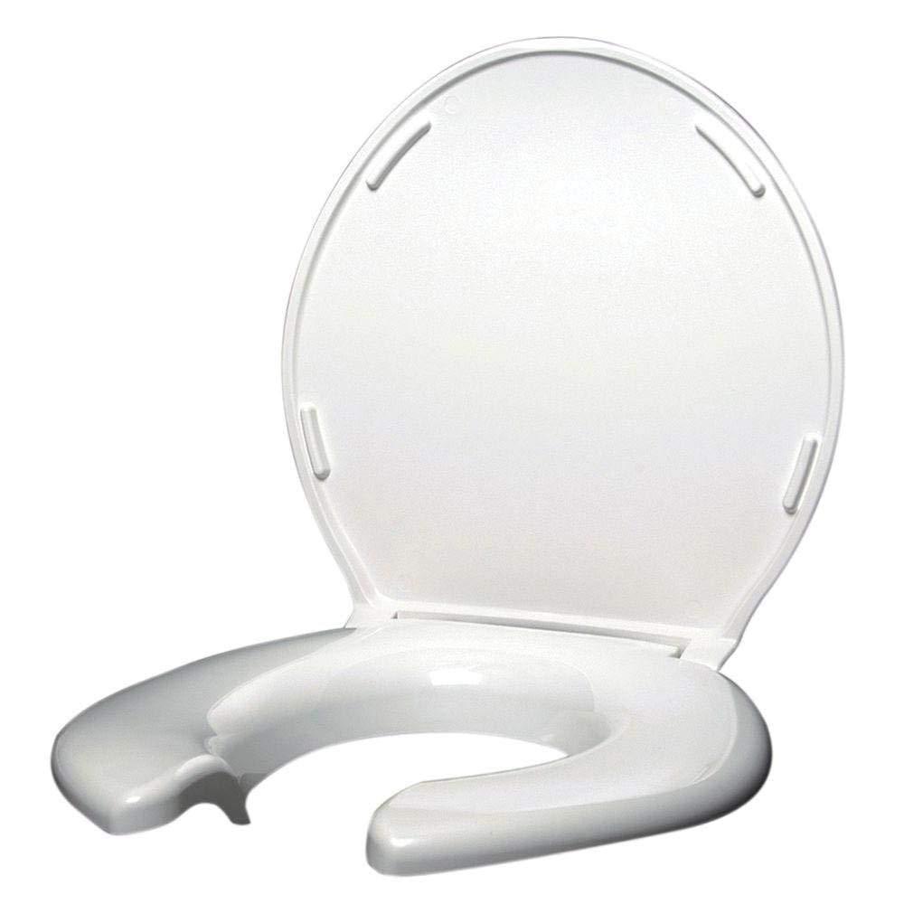 Big John Toilet Seat 2445263-3W Open Front with Cover Bariatric Toilet Seat, White