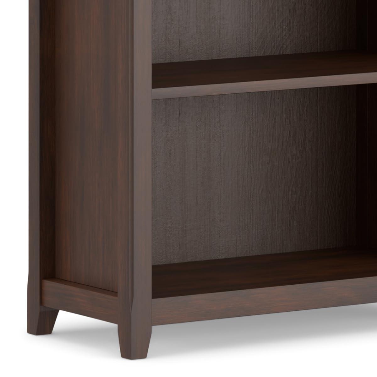 Simpli Home Amherst 30"W Solid Wood 5 Shelf Bookcase with Adjustable Shelves