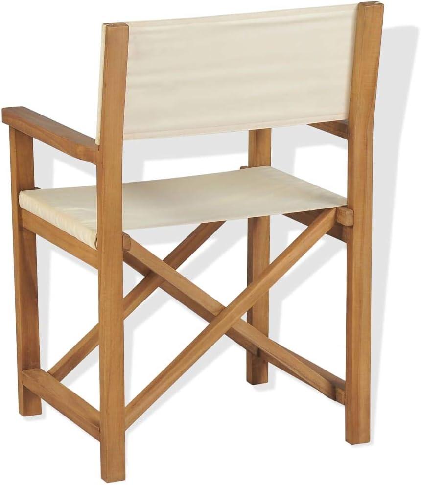 vidaXL Folding Director's Chair Solid Teak Wood