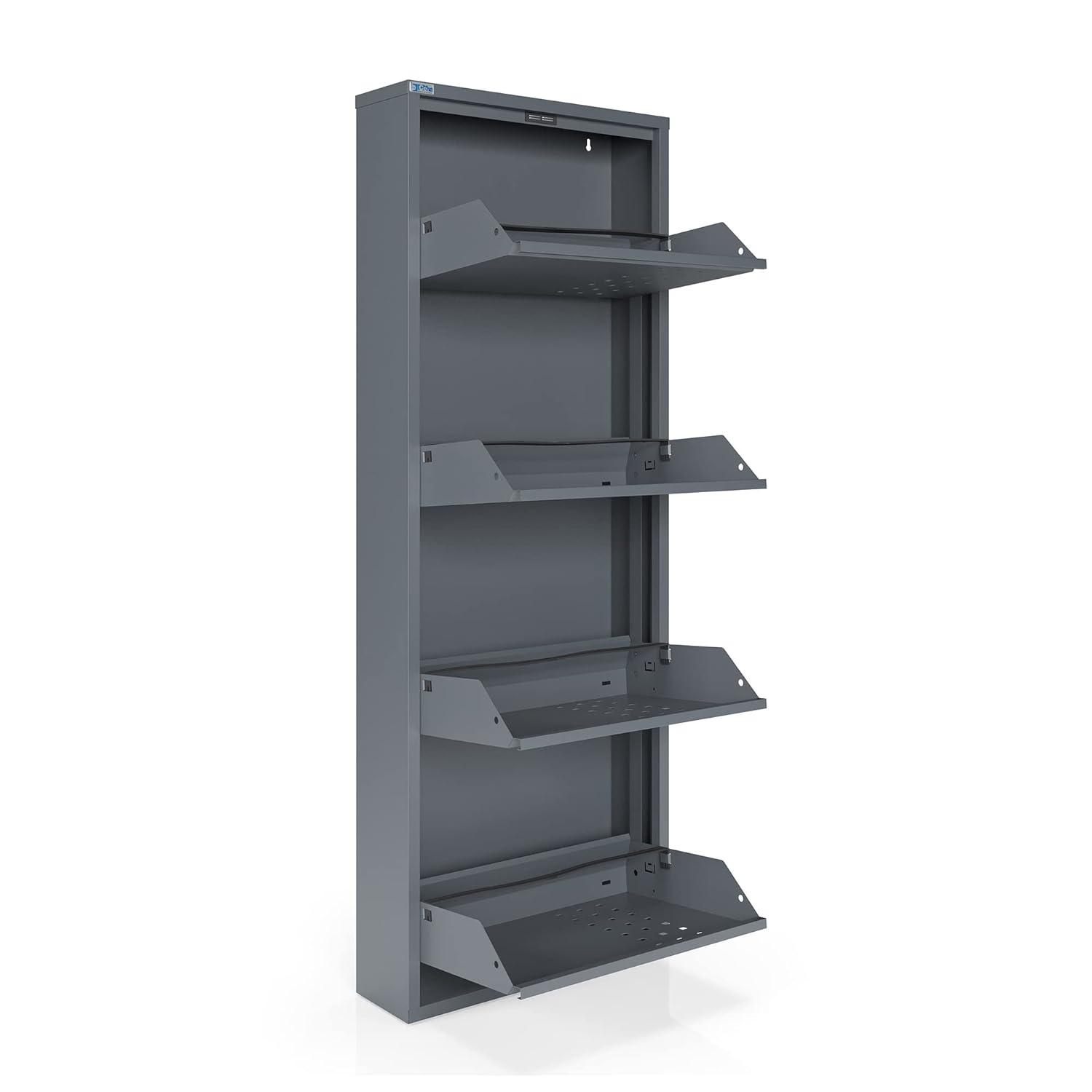 CEHA USA Antibacterial 4 Tier metal shoe cabinet side holes