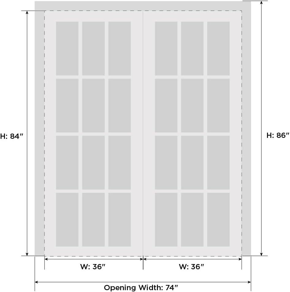 SARTODOORS Interior Lucia Clear Glass Wood French White Doors