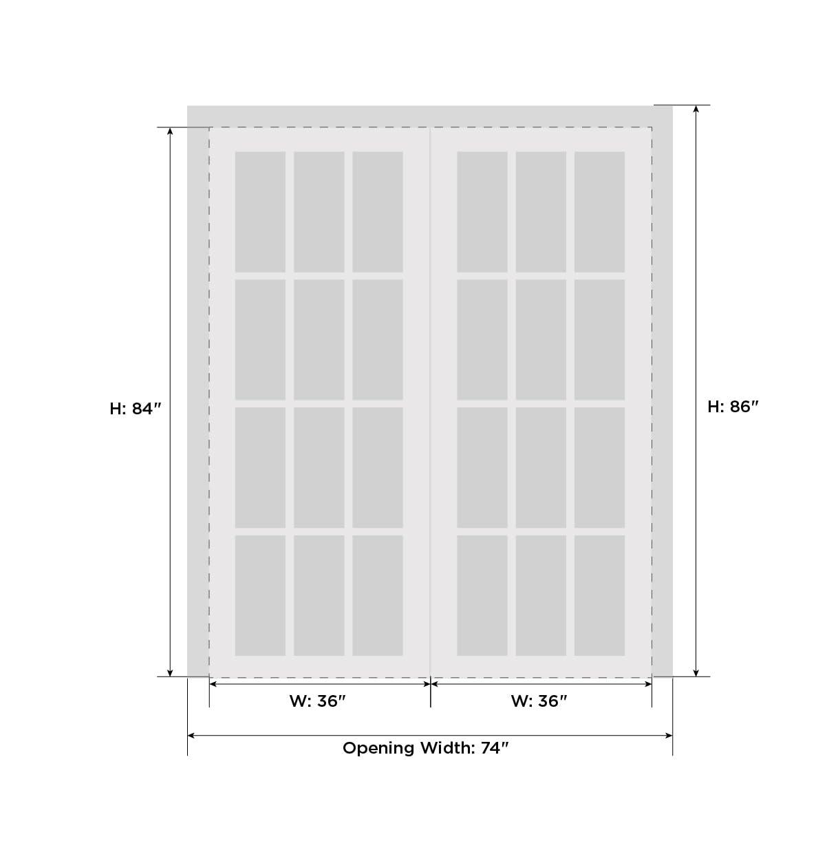 SARTODOORS Interior Lucia Clear Glass Wood French White Doors