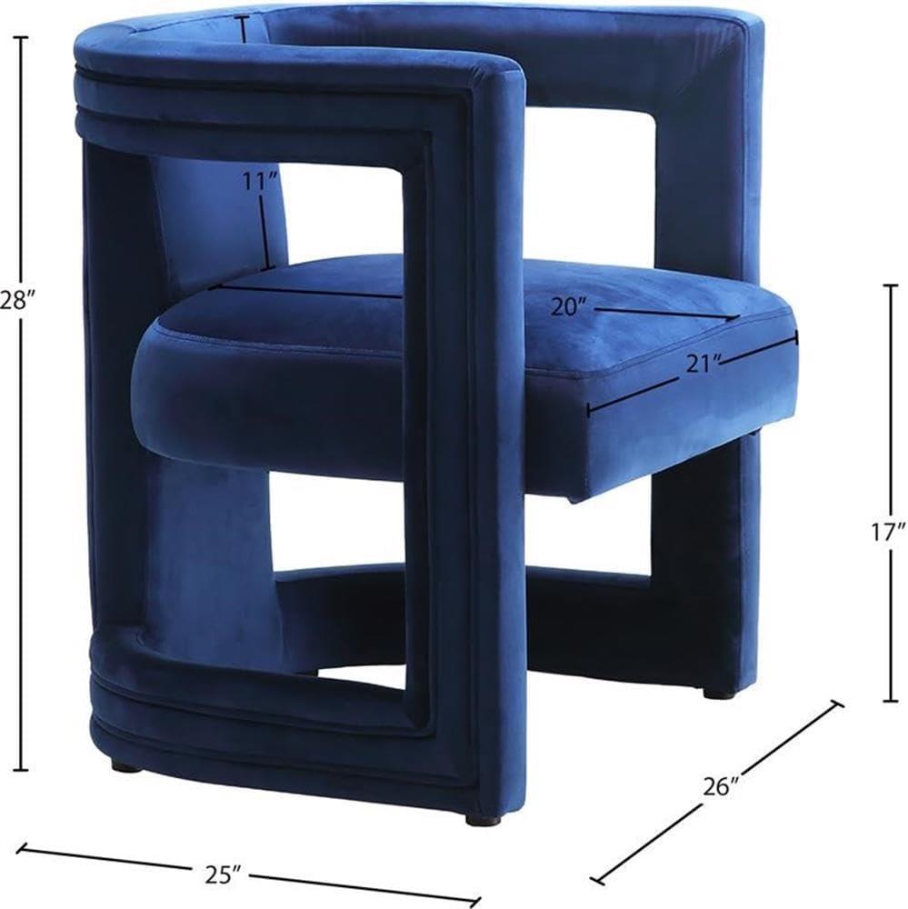 Maykoosh Victorian Vibes Navy Velvet Accent Chair