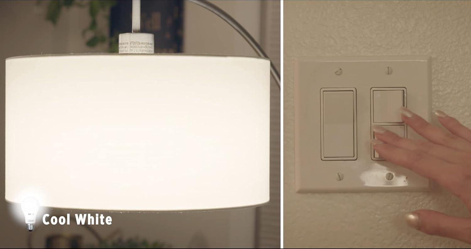 Feit Electric LED Motion Sensor Light Bulb, A19 60W Equivalent, 5CCT, Non-Dimmable, E26 Medium Base, 90 CRI, 800 Lumens, Standard Light Bulb with Switch on Bulb, 15-Year Lifetime, OM60/5CCTCA/MM/LEDI