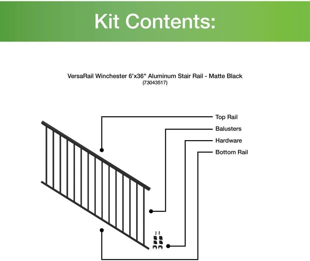 Barrette Outdoor Living VersaRail Winchester 36'' H x 72'' W Aluminum Porch And Stair Railings