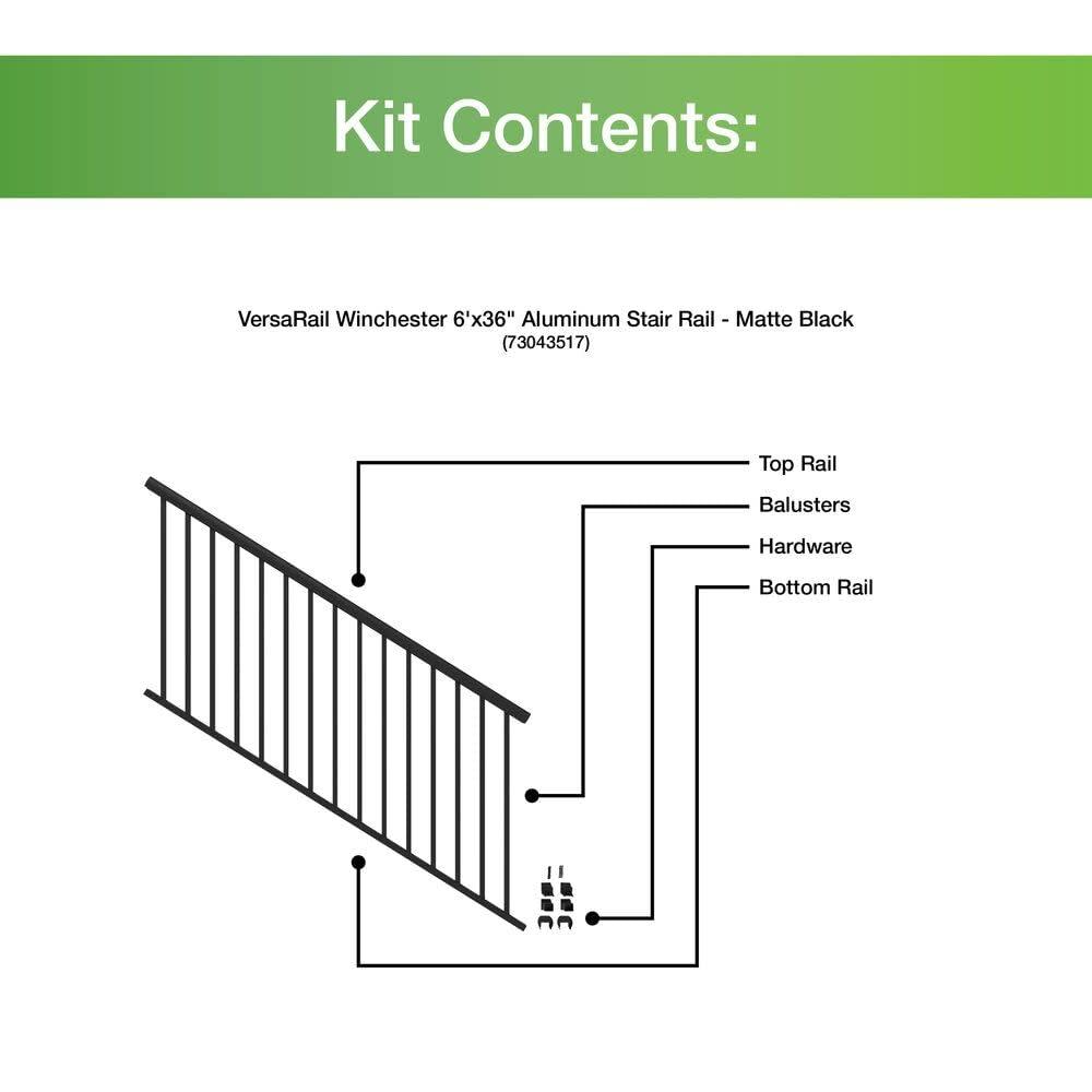 Barrette Outdoor Living VersaRail Winchester 36'' H x 72'' W Aluminum Porch And Stair Railings