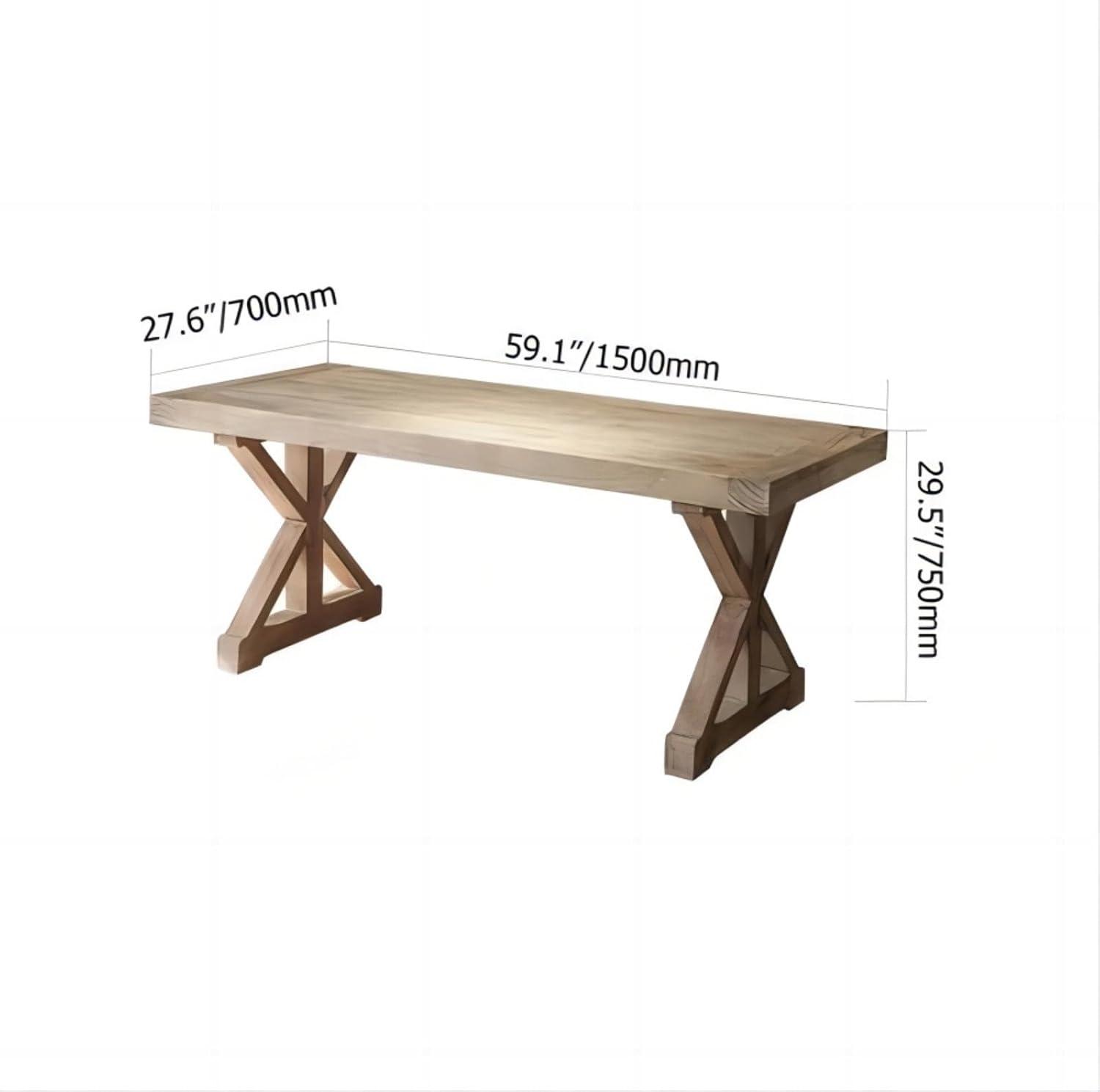 Rustic Farmhouse Computer Desk In Natural With Trestle Base Wooden Office Desk