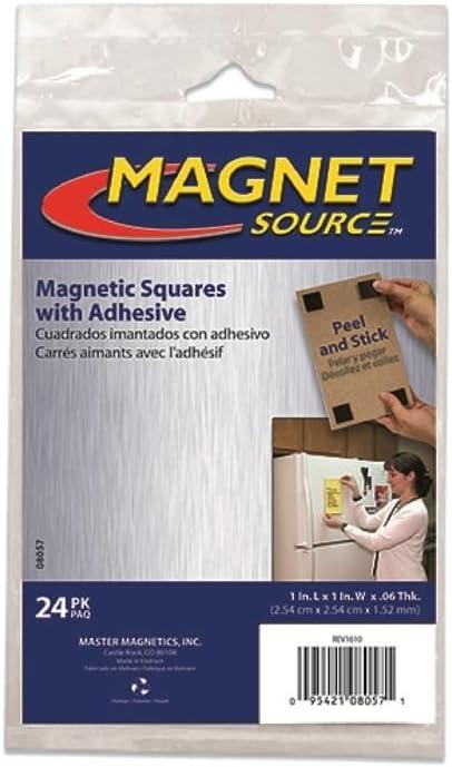 Master  Magnetics 08057 24-count 1" Square Peel & Stick Rubber Magnets