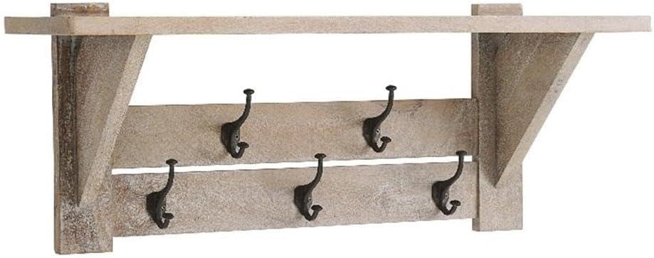 Castleton 40" Driftwood Mango Wood Coat Rack with Shelf