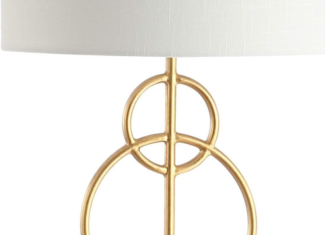 JONATHAN Y JYL1097A Haines 60" Modern Circle Marble/Metal LED Floor Lamp, Classic, Glam, Transitional for living room, dinning room, bedroom, office Bulb Included, Gold