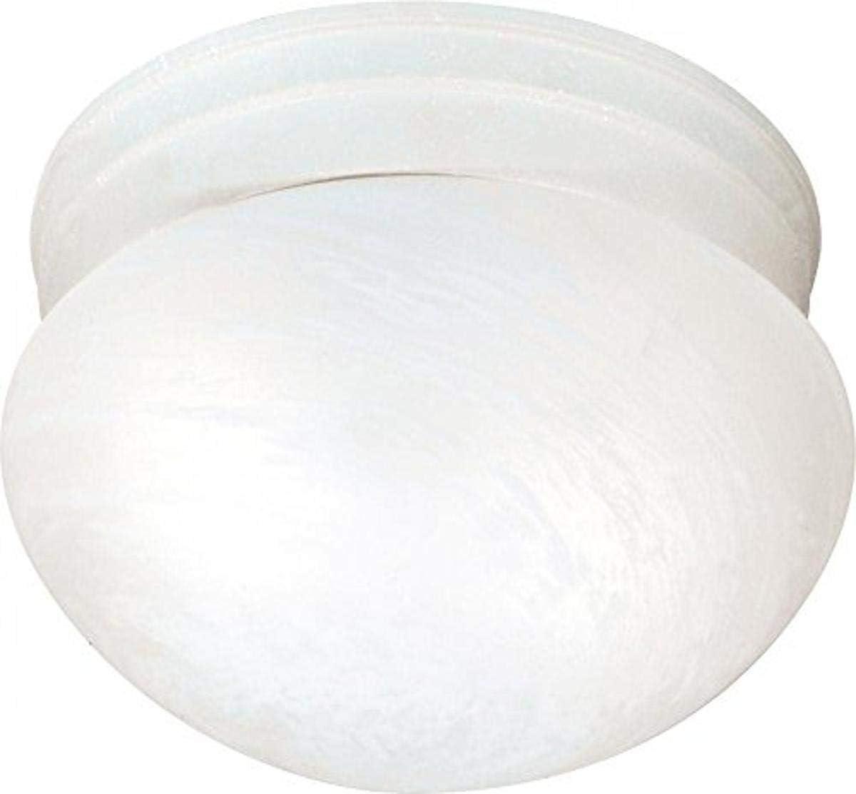 Textured White Glass 10" Flush Mount Drum Ceiling Light