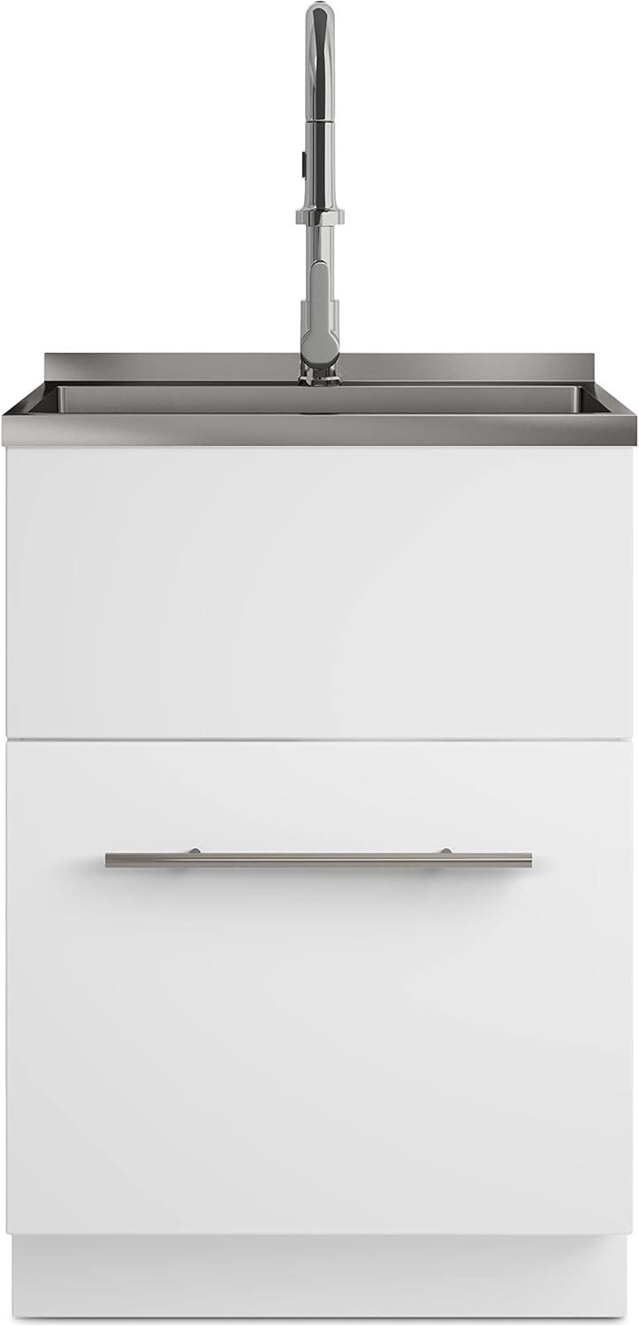 Metro 24 inch Laundry Cabinet with Faucet and Stainless Steel Sink