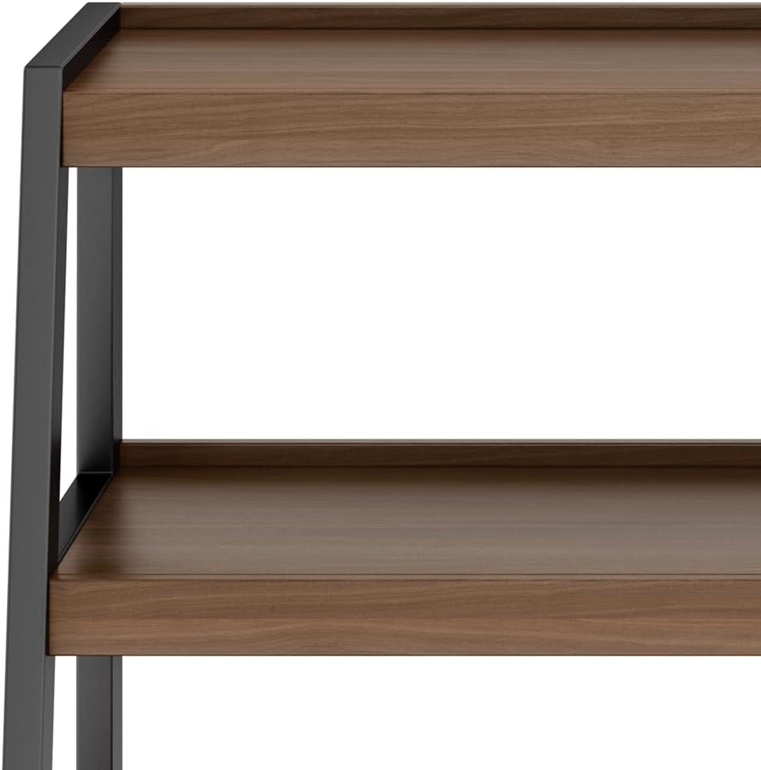 Simpli Home Sawhorse  Industrial 48 inch Wide SOLID WALNUT WOOD and Metal TV Media Stand