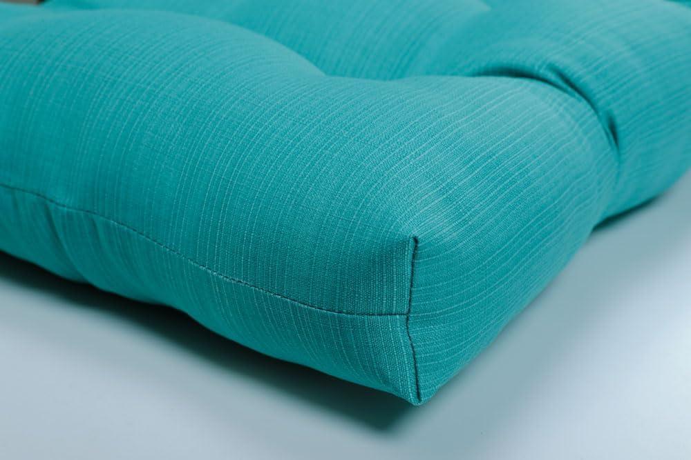 Forsyth Turquoise Tufted Wicker Loveseat Cushion