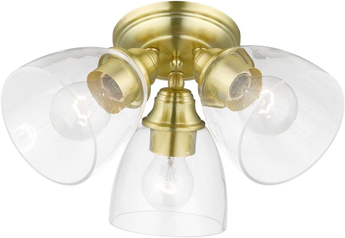 Livex Lighting Montgomery 3 - Light Flush Mount in  Satin Brass