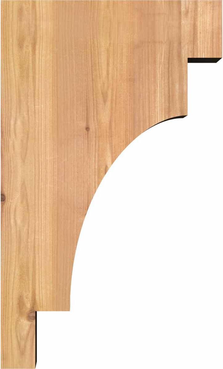 3 1/2"W x 12"D x 20"H Mediterranean Smooth Corbel, Western Red Cedar