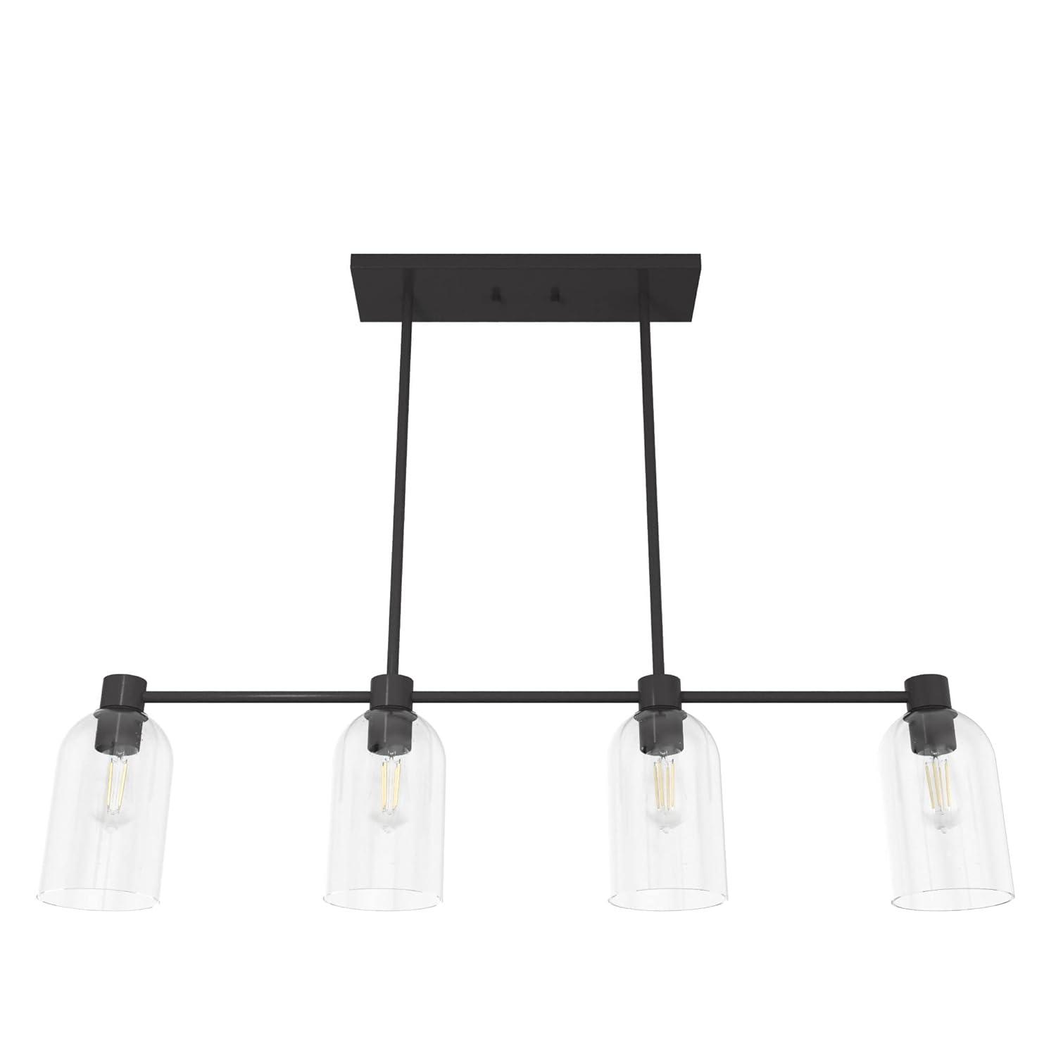 Hunter - Lochemeade 4-light Noble Bronze, Large Chandelier, Dimmable, Linear Shaped, for Bedrooms, Kitchens, Dining, Living Rooms - 19720
