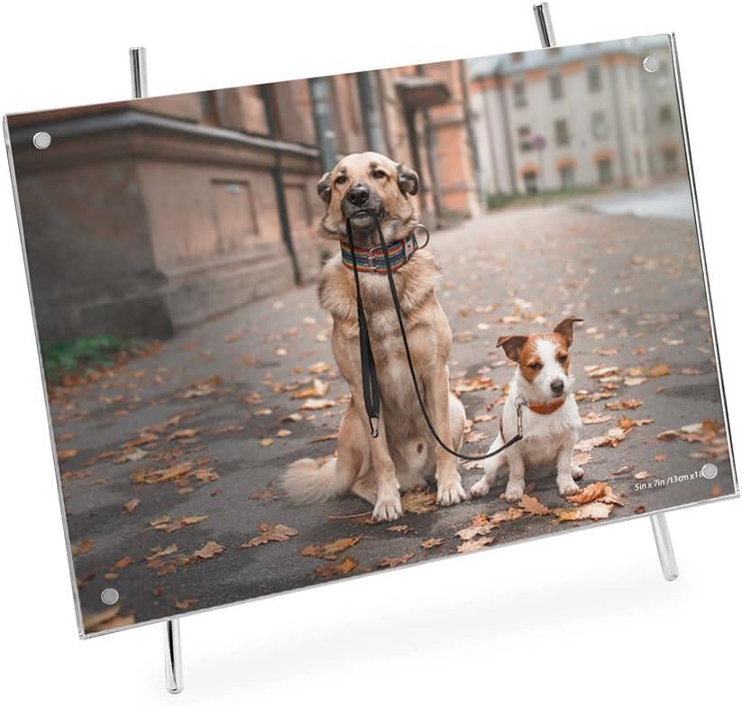 Isaac Jacobs 5x7 Black Magnetic Acrylic Metal Easel Frame (5x7 Horizontal) (Black)