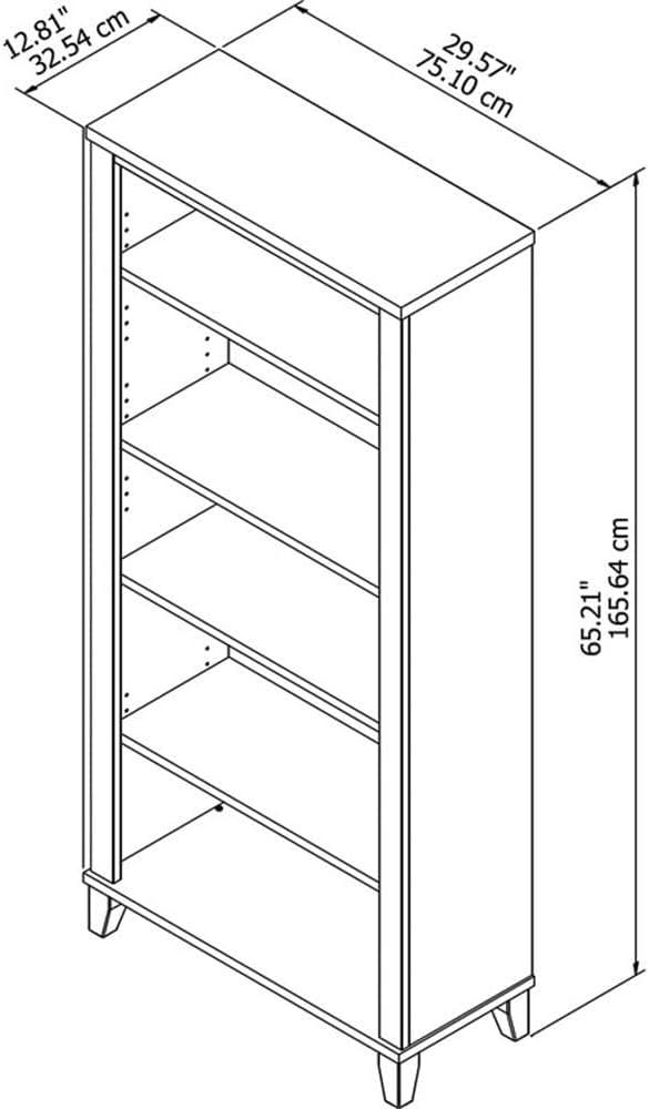 Bush Furniture Somerset 5 Shelf Tall Bookcase in Maple Cross Finish