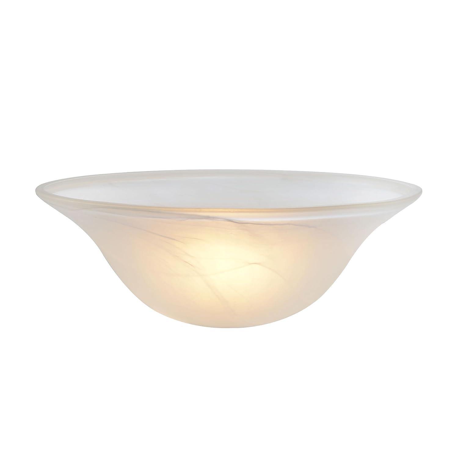 Aspen Creative 23140-11 Etched Alabaster Transitional Style Replacement Glass Shade for Medium Base Socket Torchiere Lamp, Swag Lamp and Pendant, 15-1/2" Diameter x 5-1/2" High, 1 Pack