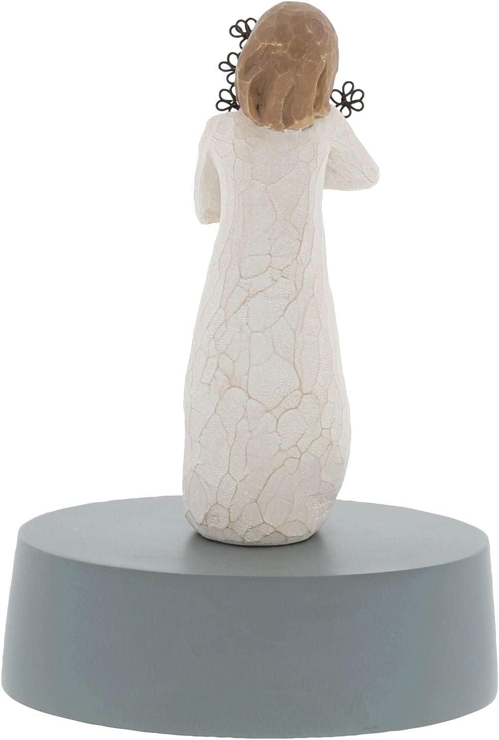 Hand-Painted White Resin Angel Figurine with Gold Leaf Detailing