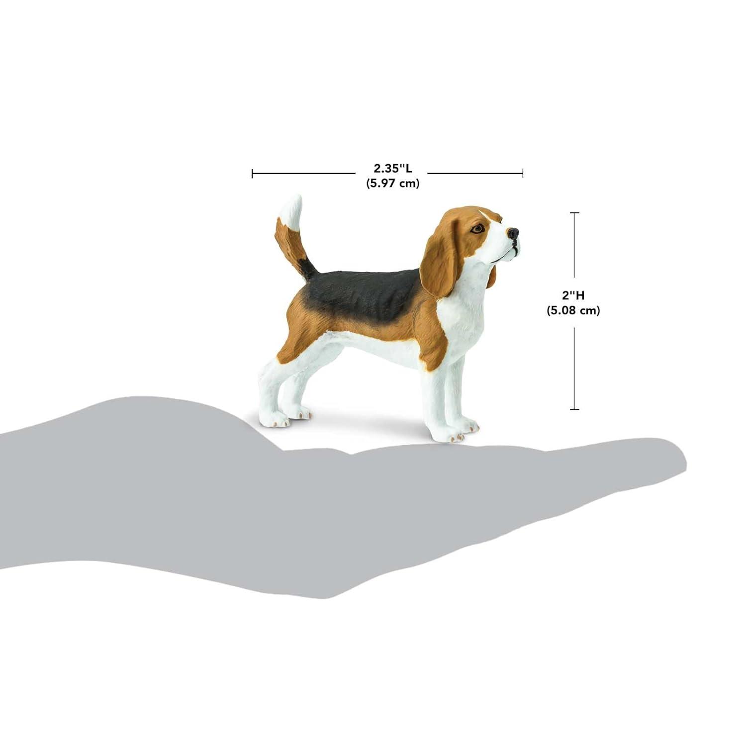 Hand-Painted Beagle Figurine 2.5" Plastic Toy