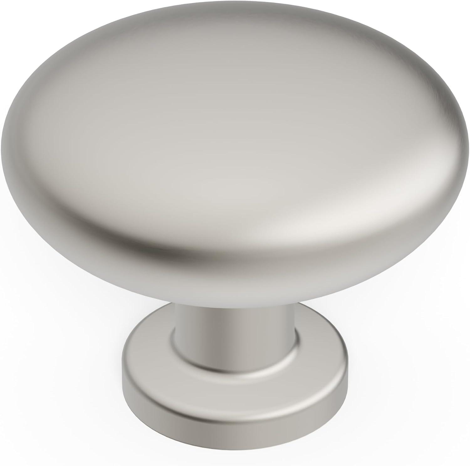 Hickory Hardware Heritage Designs Kitchen Cabinet Knobs, 1 1/8" Round Knob Pull for Doors, Drawers and Dressers (Set of 10)