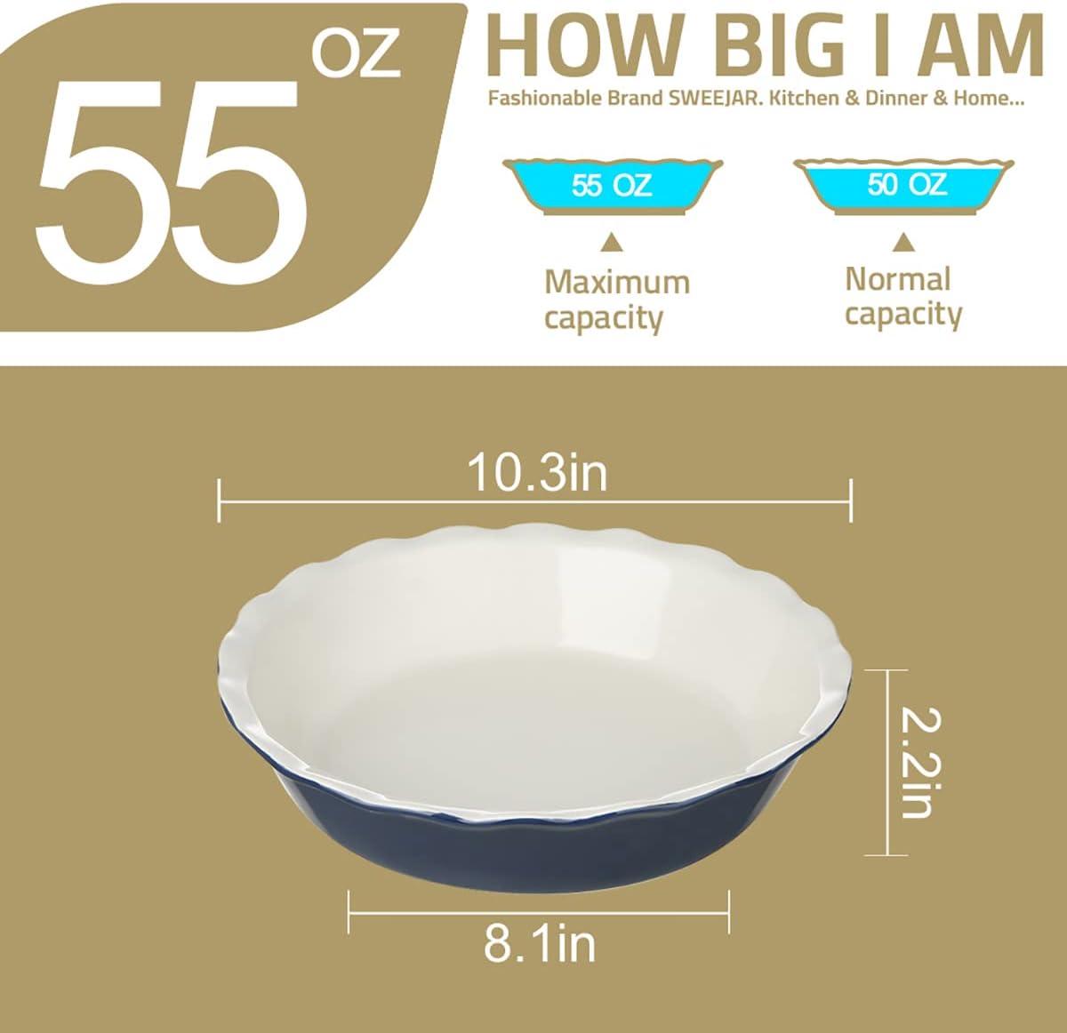 Molde para Pasteles de Cerámica Azul y Amarillo