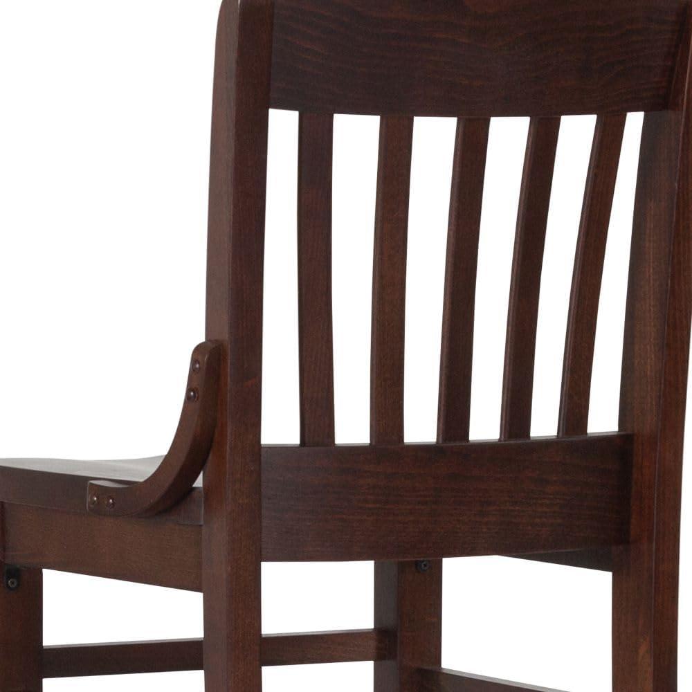 Flash Furniture HERCULES Series School House Back Walnut Wood Restaurant Barstool