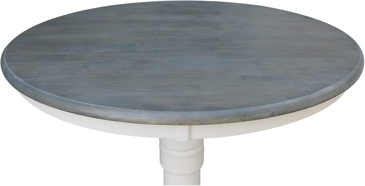 International Concepts 36 inches Round Top Pedestal Table - Dining Height - White/Heather Gray