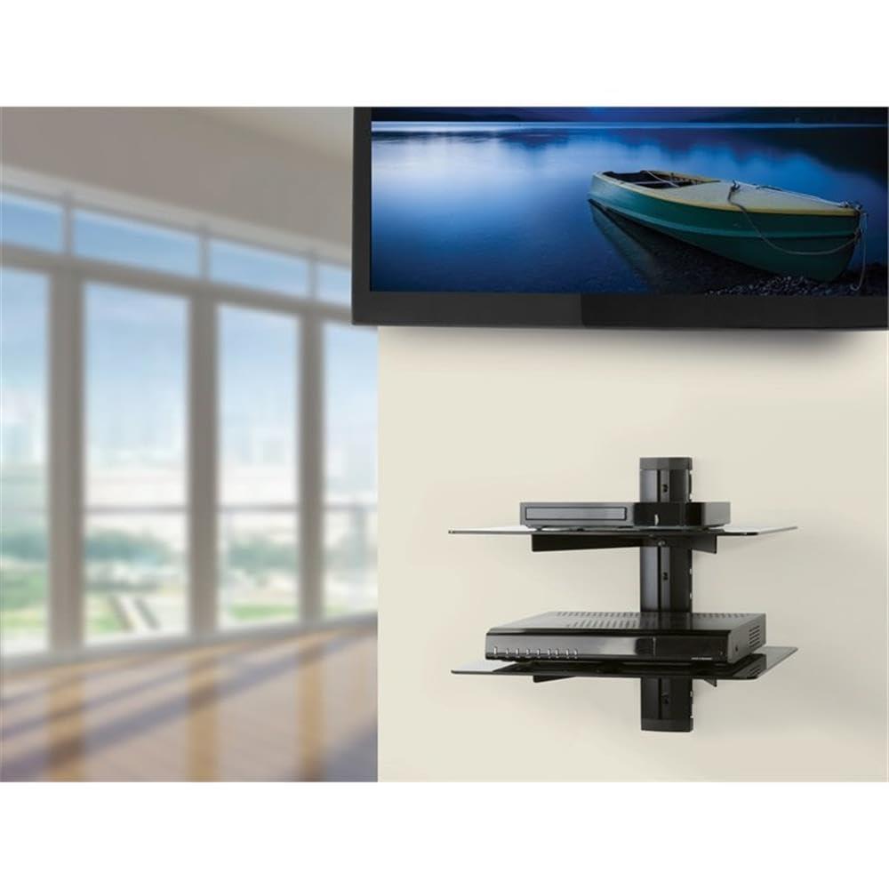 ES250B-E AV Wall Shelves 2 Shelves, Black