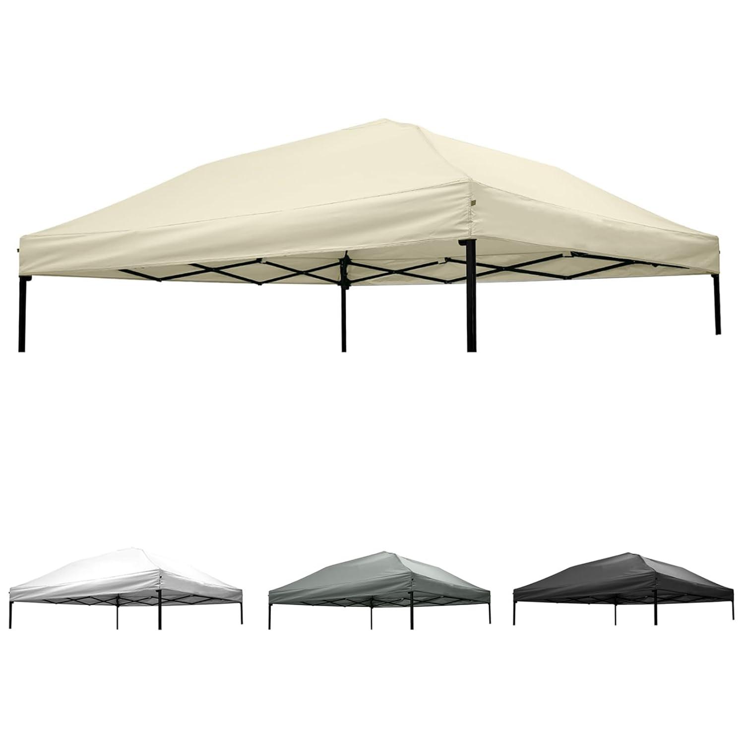 10x10 Canopy Replacement top,10x10ft Pop Up Canopy Top Cover,Silver Coated Replacement Canopy top for Straight Leg Canopy Frame,Beige(1 PCS Top Cover Only)