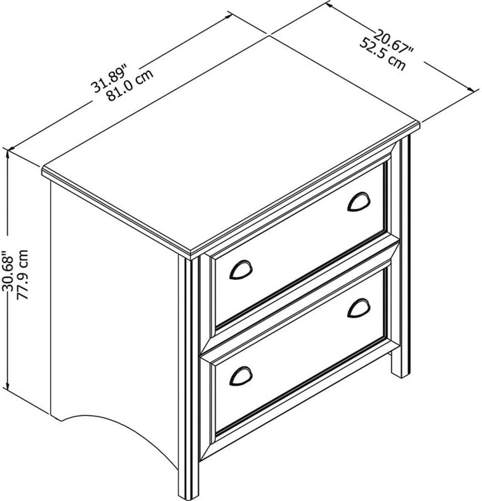 Bush Furniture Stanford 2 Drawer Lateral File Cabinet, Multiple Colors