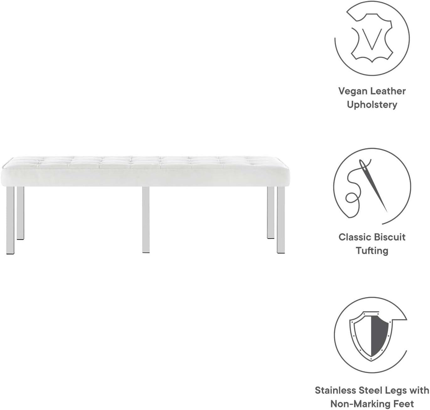 Loft Tufted Vegan Leather Bench by Modway