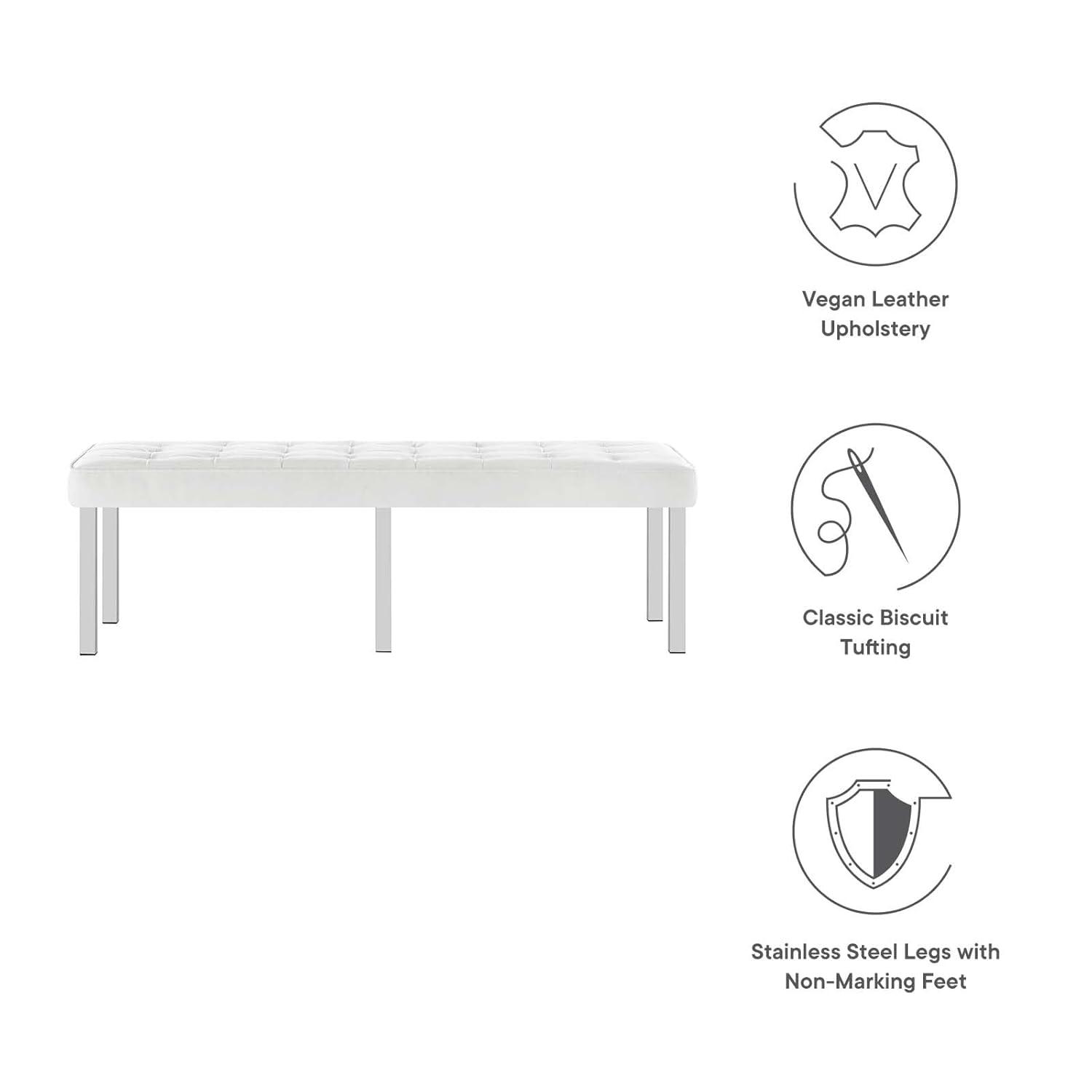 Modway Loft Tufted Vegan Leather Bench by Modway