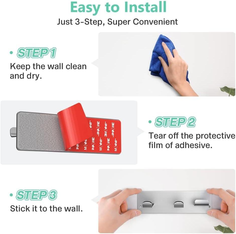 Hair Dryer Holder Wall Mount Compatible with Hair Dryer, 304 Stainless Steel Hair Dryer Blow Diffuser Holder Organizer Adhesive for The Bathroom, Silver