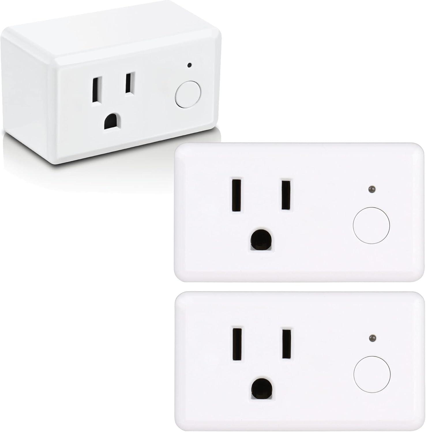 15-Amp Indoor Alexa / Google Assistant Compatible Wi-Fi Smart Home Plug with Night Light, No Hub Required (3-Pack)