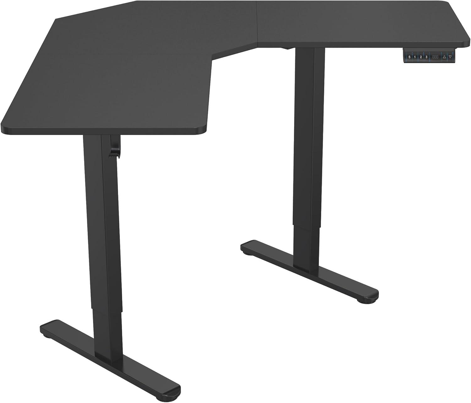 Mount-It! Electric Height Adjustable Desk for Corners, Automatic Standing Desk with Smooth Ergonomic Height Adjustment from 28.3" to 47.2"