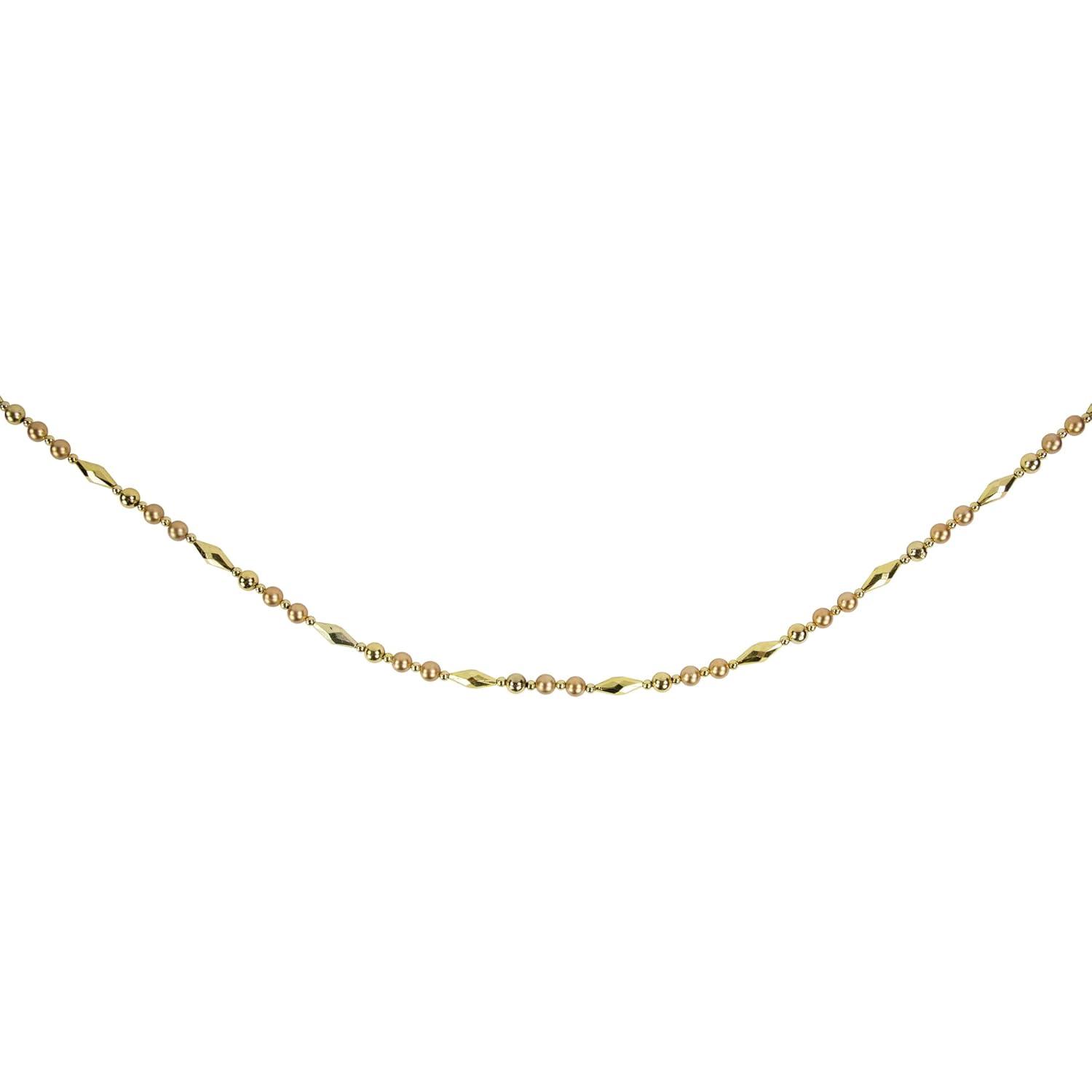 Northlight Seasonal 9' Shiny and Matte Gold Beaded Christmas Garland