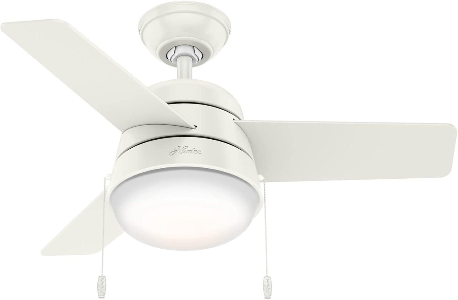 Aker 36" 3 - Blade Standard Ceiling Fan with Lights and Pull Chains