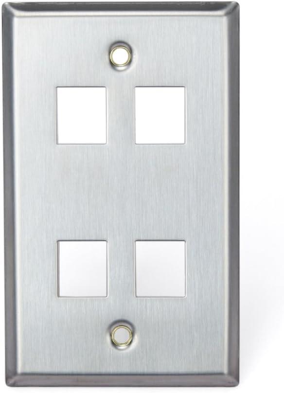 Stainless Steel 4-Port Keystone Mounting Plate