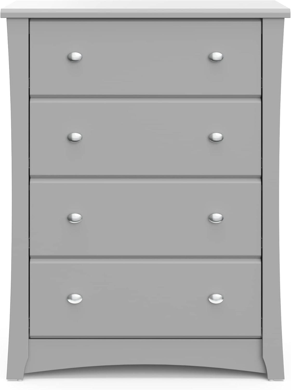 Storkcraft Crescent 4 Drawer Nursery Dresser, Pebble Gray