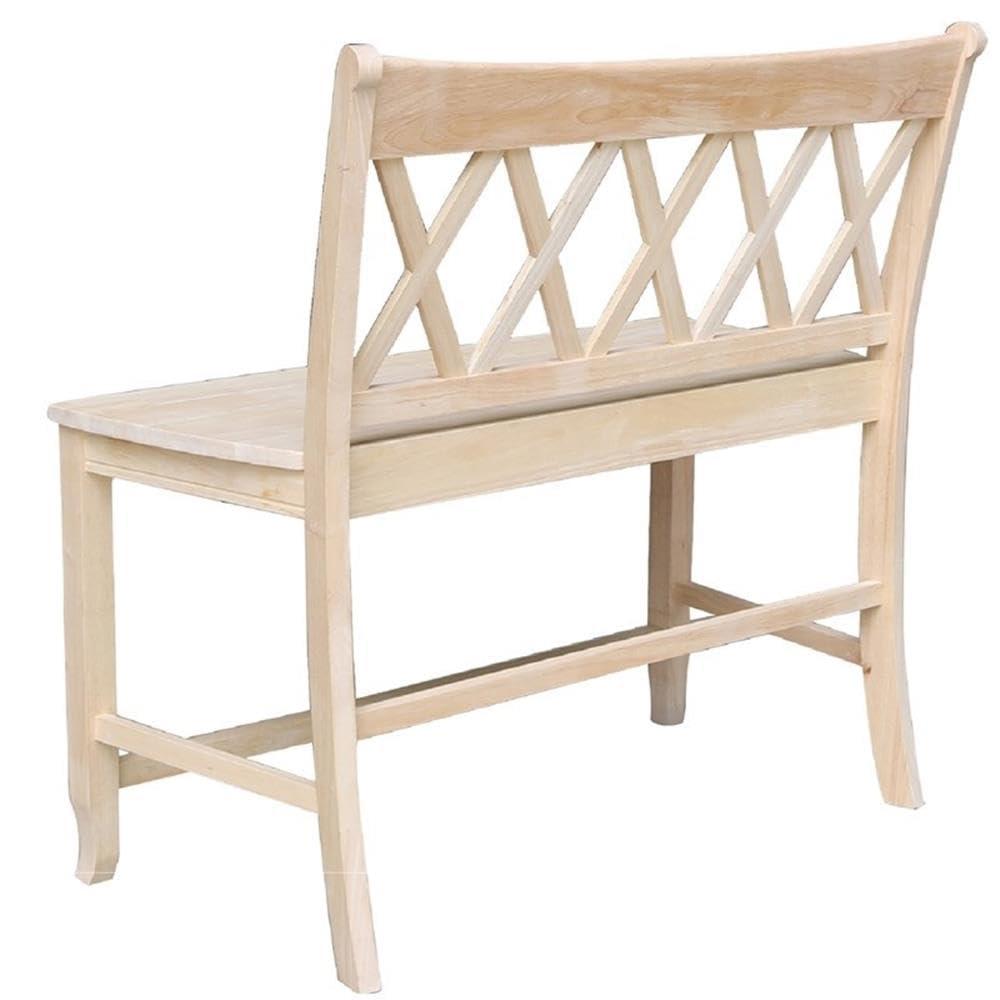 24" Double X Back Bench Seat Height Unfinished - International Concepts