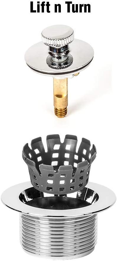 Universal Lift n Turn, (Twist Close) Bath Tub/Bathtub Drain Stopper includes 3/8" and 5/16" Fittings Oil-rubbed Bronze With Hair Catcher