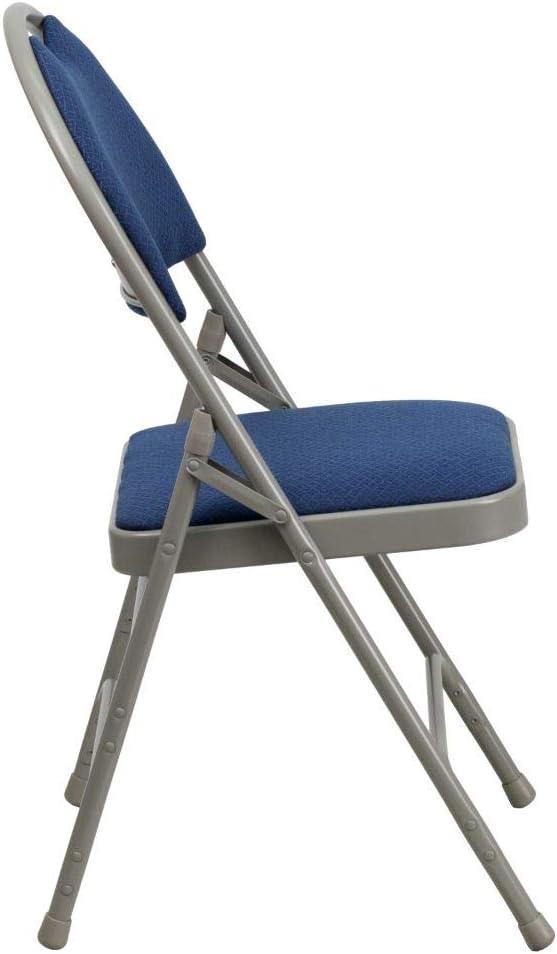 Flash Furniture 2 Pack HERCULES Series Ultra-Premium Triple Braced Navy Fabric Metal Folding Chair with Easy-Carry Handle