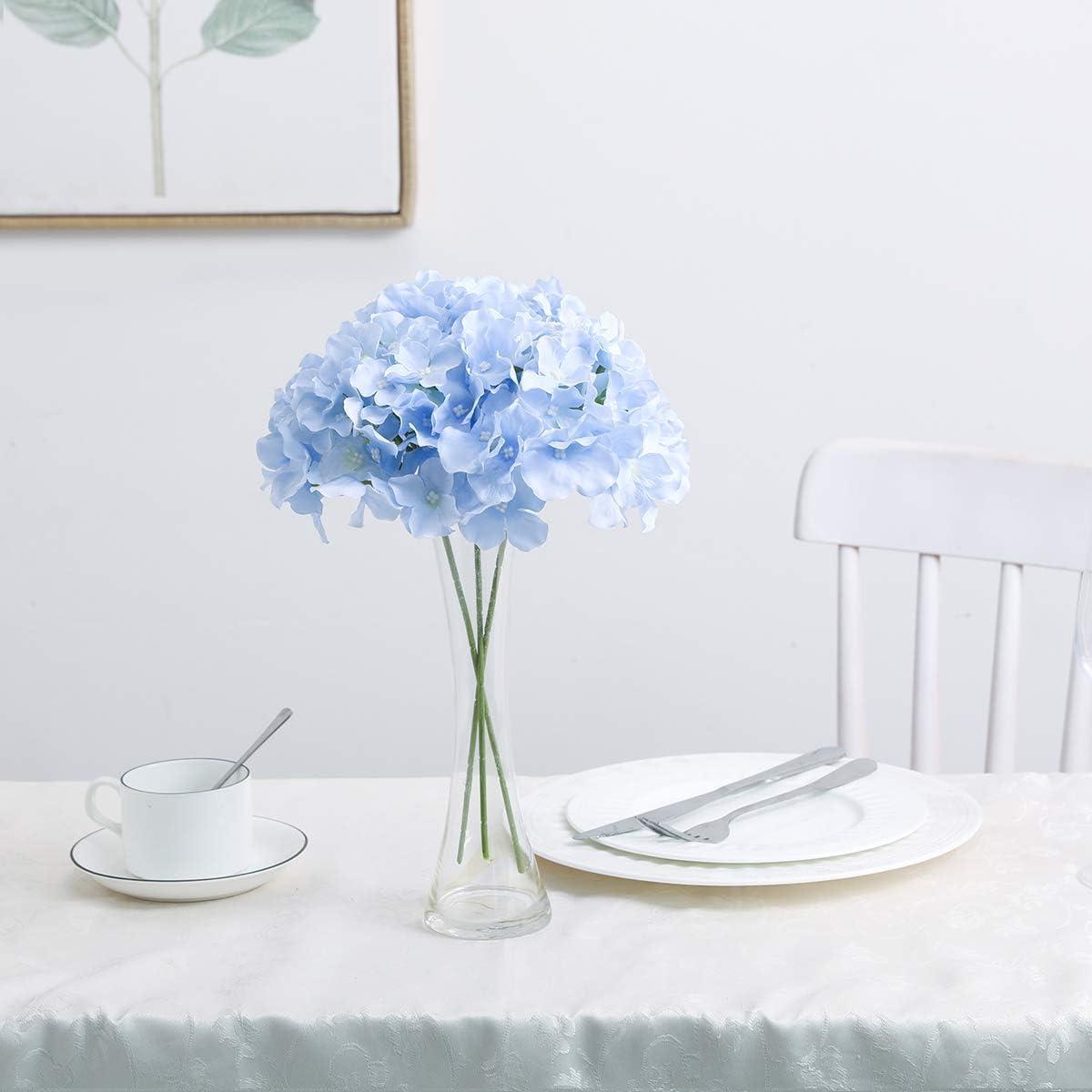 TITOUMI Hydrangea Silk Flowers Heads Blush Pack of 10 Full Hydrangea Flowers Artificial with Stems for Wedding Home Party Shop Baby Shower Décor