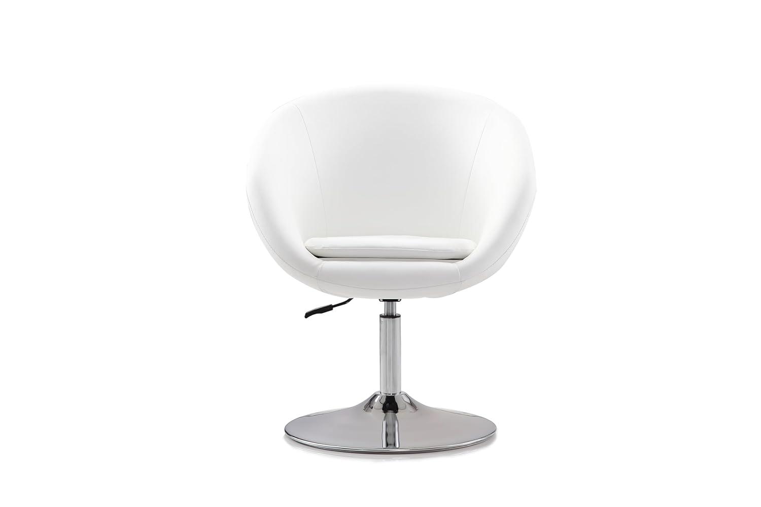 Faux Leather Swivel Barrel Chair