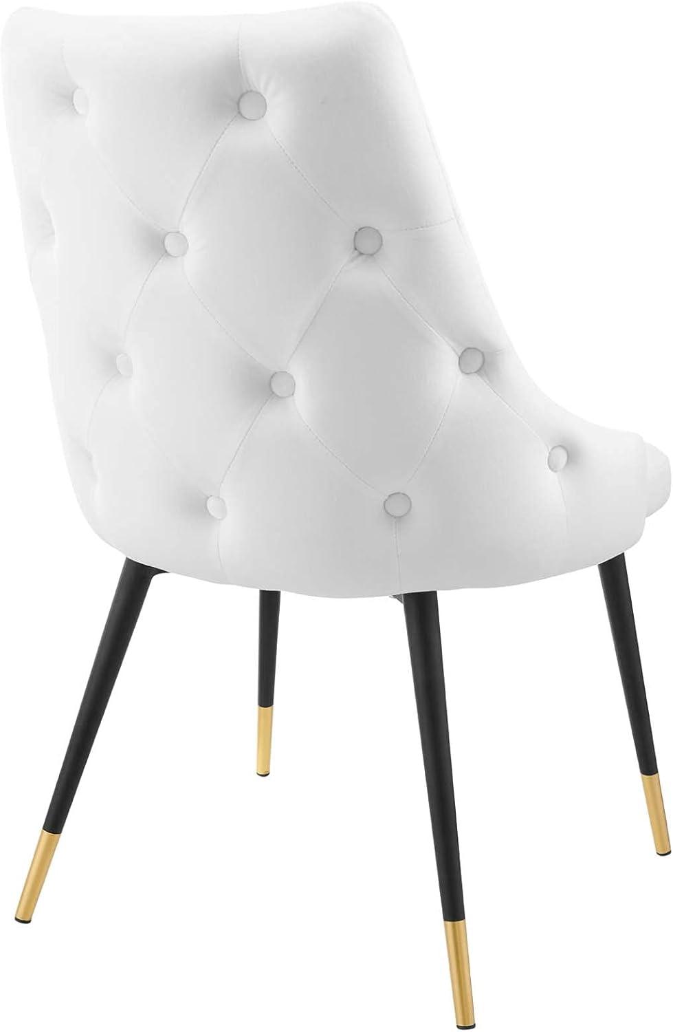 Modway Adorn 17.5" Tufted Performance Velvet Dining Side Chair in White
