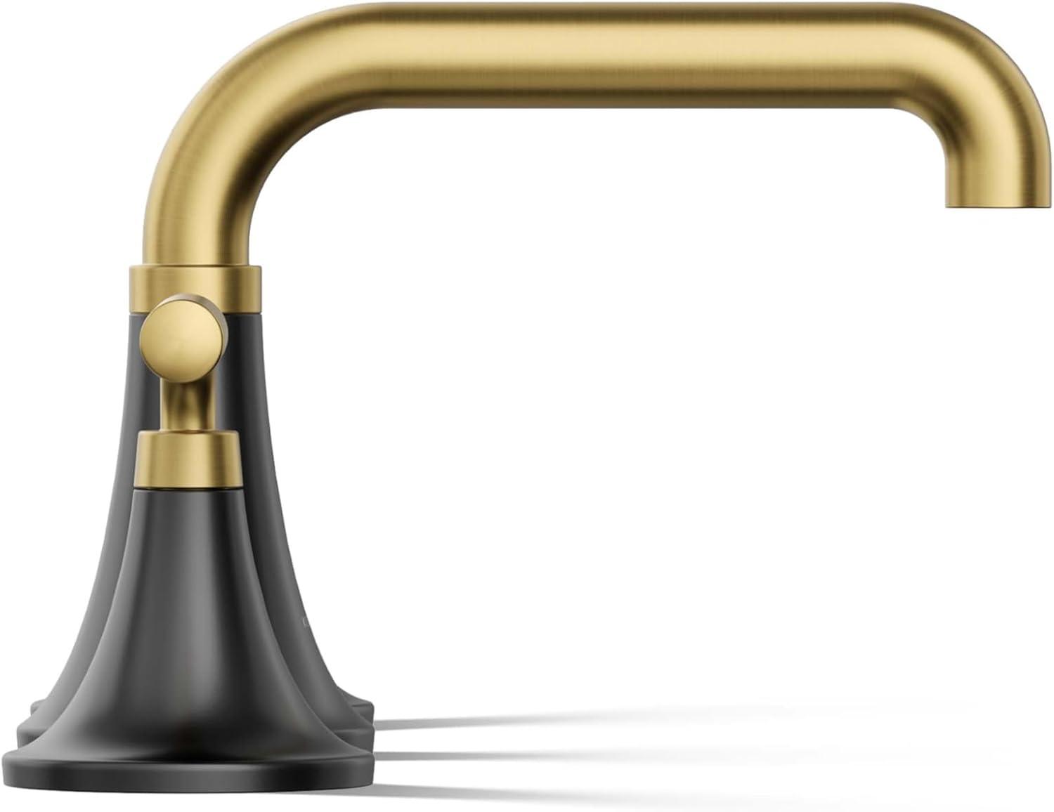 Tone Widespread Bathroom Sink Faucet, Three-Hole Bathroom Faucet with Clicker Drain, 1.2 GPM